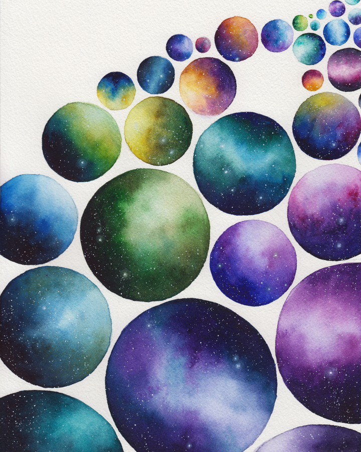 Bubbles, Original Watercolor Artwork by Mindy Baumgartner.