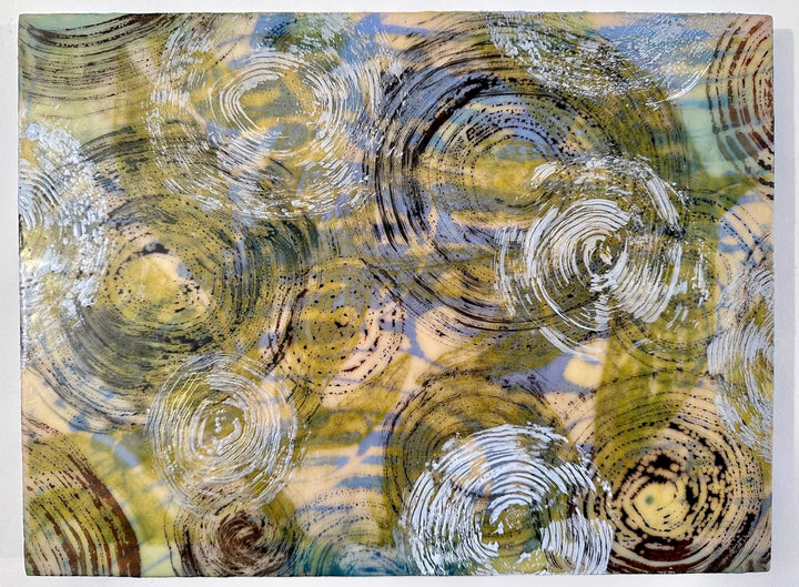 abstract art representing water drop waves and water caustics